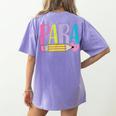 Colorful PARA Teacher Paraprofessional Cute Pencil Women's Comfort Colors T-Shirt Back Print Violet
