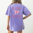 Coquette Bow Paraprofessional School Para Squad Teacher Aide Women's Comfort Colors T-Shirt Back Print Violet