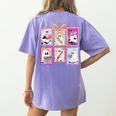 Coquette Bow Spooky Teacher Ghost Halloween Trick Or Teach Women's Comfort Colors T-Shirt Back Print Violet Coquette Bow Spooky Teacher Ghost Halloween Trick Or Teach Women's Comfort Colors T-Shirt Back Print Violet