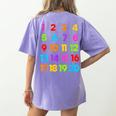 Counting 1-10 Learn To Count Number School Kids Teacher Women's Comfort Colors T-Shirt Back Print Violet Counting 1-10 Learn To Count Number School Kids Teacher Women's Comfort Colors T-Shirt Back Print Violet