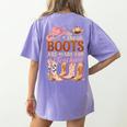 Cowboy Teacher These Boots Are Made-For Teaching School Women's Comfort Colors T-Shirt Back Print Violet Cowboy Teacher These Boots Are Made-For Teaching School Women's Comfort Colors T-Shirt Back Print Violet