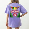 Crayon Box Fun Teacher Student Crayon Squad Halloween 2023 Women's Comfort Colors T-Shirt Back Print Violet Crayon Box Fun Teacher Student Crayon Squad Halloween 2023 Women's Comfort Colors T-Shirt Back Print Violet