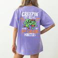 Creepin It Real Monster School 3rd Grade Teacher Halloween Women's Comfort Colors T-Shirt Back Print Violet Creepin It Real Monster School 3rd Grade Teacher Halloween Women's Comfort Colors T-Shirt Back Print Violet