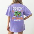 Creepin It Real Monster School 5th Grade Teacher Halloween Women's Comfort Colors T-Shirt Back Print Violet Creepin It Real Monster School 5th Grade Teacher Halloween Women's Comfort Colors T-Shirt Back Print Violet