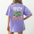 Creepin It Real Monster School Teacher Principal Halloween Women's Comfort Colors T-Shirt Back Print Violet