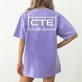 CTE Career And Technical Education -Adults CTE Teacher Health Theme Small Short Sleeve Women's Comfort Colors T-Shirt Back Print Violet
