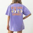 Cute Booooks Ghost Read More Books Teacher Halloween Women's Comfort Colors T-Shirt Back Print Violet