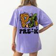 Cute Camo Pre K Back To School Teacher Kid Preschool Women's Comfort Colors T-Shirt Back Print Violet