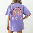 Cute Daycare Teacher Rainbow Leopard Print Childcare Worker Women's Comfort Colors T-Shirt Back Print Violet Cute Daycare Teacher Rainbow Leopard Print Childcare Worker Women's Comfort Colors T-Shirt Back Print Violet