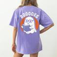 Cute Ghost Book Reading Books Lover Retro Halloween Teacher Women's Comfort Colors T-Shirt Back Print Violet Cute Ghost Book Reading Books Lover Retro Halloween Teacher Women's Comfort Colors T-Shirt Back Print Violet