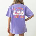 Cute Ghost Read More Books Lover Teacher Halloween Costume Women's Comfort Colors T-Shirt Back Print Violet