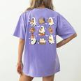 Cute Ghosts Reading Book Bookworm Halloween History Teacher Women's Comfort Colors T-Shirt Back Print Violet Cute Ghosts Reading Book Bookworm Halloween History Teacher Women's Comfort Colors T-Shirt Back Print Violet