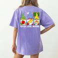 Cute Gnomes Teach Love And Inspire Back To School Teacher Women's Comfort Colors T-Shirt Back Print Violet