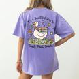 Cute Goose It's A Beautiful Day To Teach 1st Grade Teacher Women's Comfort Colors T-Shirt Back Print Violet