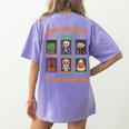 Cute Halloween Teacher Women's Comfort Colors T-Shirt Back Print Violet Cute Halloween Teacher Women's Comfort Colors T-Shirt Back Print Violet