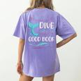 Cute Mermaid Librarian Teacher Dive Into A Good Book Reading Women's Comfort Colors T-Shirt Back Print Violet Cute Mermaid Librarian Teacher Dive Into A Good Book Reading Women's Comfort Colors T-Shirt Back Print Violet