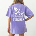 Cute Substitute Teacher Appreciation Men Women Women's Comfort Colors T-Shirt Back Print Violet