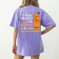 Cute Teacher Halloween For Women Men Teacher Pumpkin Women's Comfort Colors T-Shirt Back Print Violet