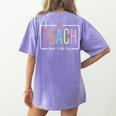Cute Teacher Life Teach Them To Be Kind School Mom Teachers Women's Comfort Colors T-Shirt Back Print Violet Cute Teacher Life Teach Them To Be Kind School Mom Teachers Women's Comfort Colors T-Shirt Back Print Violet