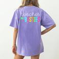 Cute Teacher Shirt Teacher Besties Women's Comfort Colors T-Shirt Back Print Violet