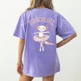 Dancolotl Ballerina Axolotl Ballet Dance Teacher Women's Comfort Colors T-Shirt Back Print Violet