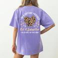 Daycare Provider Teacher Childcare Worker Leopard Heart Fun Women's Comfort Colors T-Shirt Back Print Violet