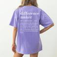 Difference Maker Definition Best Friend Teacher Life Women's Comfort Colors T-Shirt Back Print Violet