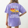 I Dig Kindergarten Student Teacher Construction First Day Women's Comfort Colors T-Shirt Back Print Violet