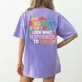 Dinosaurs Didnt Read Look What Happened To Them Cute Teacher Women's Comfort Colors T-Shirt Back Print Violet Dinosaurs Didnt Read Look What Happened To Them Cute Teacher Women's Comfort Colors T-Shirt Back Print Violet