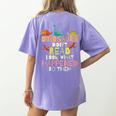 Dinosaurs Didnt Read Look What Happened To Them Teacher Women's Comfort Colors T-Shirt Back Print Violet Dinosaurs Didnt Read Look What Happened To Them Teacher Women's Comfort Colors T-Shirt Back Print Violet