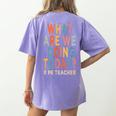 What Are We Doing Today PE Teacher Women's Comfort Colors T-Shirt Back Print Violet What Are We Doing Today PE Teacher Women's Comfort Colors T-Shirt Back Print Violet
