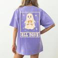 All Done Sign Language Ghost Speech Pathology Teacher Women's Comfort Colors T-Shirt Back Print Violet