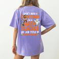 I Don't Need A Costume I'm Math Teacher Costume Halloween Men Women Women's Comfort Colors T-Shirt Back Print Violet