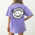 Dr Seuss Teacher Of All Things Red Emblem Women's Comfort Colors T-Shirt Back Print Violet Dr Seuss Teacher Of All Things Red Emblem Women's Comfort Colors T-Shirt Back Print Violet