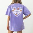 Drama Teacher Heart Pumpkin Ghost Halloween Kids Women's Comfort Colors T-Shirt Back Print Violet Drama Teacher Heart Pumpkin Ghost Halloween Kids Women's Comfort Colors T-Shirt Back Print Violet