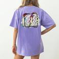 Eagles Teacher School Sports Fan Team Spirit Women's Comfort Colors T-Shirt Back Print Violet
