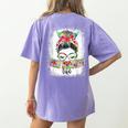 Early Head Start Life Messy Bun Back To School Teacher Women Women's Comfort Colors T-Shirt Back Print Violet