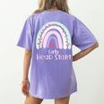 Early Headstart Cute Retro Rainbow Teachers Women's Comfort Colors T-Shirt Back Print Violet