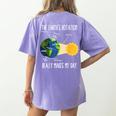Earth Rotation Earth Day Science Teacher Kids Women Women's Comfort Colors T-Shirt Back Print Violet