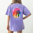 Earth Without Art Is Just Eh Painting Artist Pun Art Teacher Women's Comfort Colors T-Shirt Back Print Violet