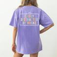 Easily Distracted By Rocks Geology Teacher Women's Comfort Colors T-Shirt Back Print Violet
