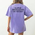Easily Distracted By Rocks Rock Lover Geology Teacher Women's Comfort Colors T-Shirt Back Print Violet Easily Distracted By Rocks Rock Lover Geology Teacher Women's Comfort Colors T-Shirt Back Print Violet