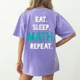 Eat Sleep Math Repeat Math Teacher Men Women Girls Kids Women's Comfort Colors T-Shirt Back Print Violet Eat Sleep Math Repeat Math Teacher Men Women Girls Kids Women's Comfort Colors T-Shirt Back Print Violet