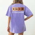 Educator Science Teacher Melanin Educator Science Women's Comfort Colors T-Shirt Back Print Violet