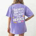 Educators Teacher's Aide Because Even Teachers Need Heroes Women's Comfort Colors T-Shirt Back Print Violet Educators Teacher's Aide Because Even Teachers Need Heroes Women's Comfort Colors T-Shirt Back Print Violet