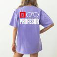 El Professor Money Costume Profesor Glasses Men Teacher Gift Women's Comfort Colors T-Shirt Back Print Violet