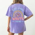 ELA English Teacher Women's Comfort Colors T-Shirt Back Print Violet