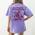 Elopement Wrangler Teacher ABA Behavior Support Cowboy Women's Comfort Colors T-Shirt Back Print Violet