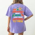 English Teacher Dinosaurs Didn’t Read What Happened To Them Women's Comfort Colors T-Shirt Back Print Violet English Teacher Dinosaurs Didn’t Read What Happened To Them Women's Comfort Colors T-Shirt Back Print Violet