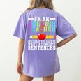 Im English Teacher You Have To Write In Complete Sentences Women's Comfort Colors T-Shirt Back Print Violet Im English Teacher You Have To Write In Complete Sentences Women's Comfort Colors T-Shirt Back Print Violet